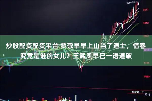 炒股配资配资平台 贾敬早早上山当了道士，惜春究竟是谁的女儿？王熙凤早已一语道破